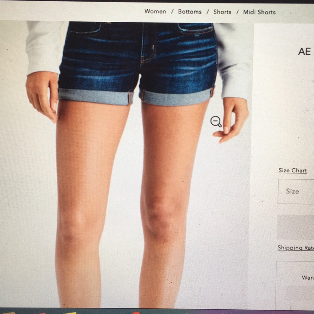 Size 12 AE Midi stretch shorts